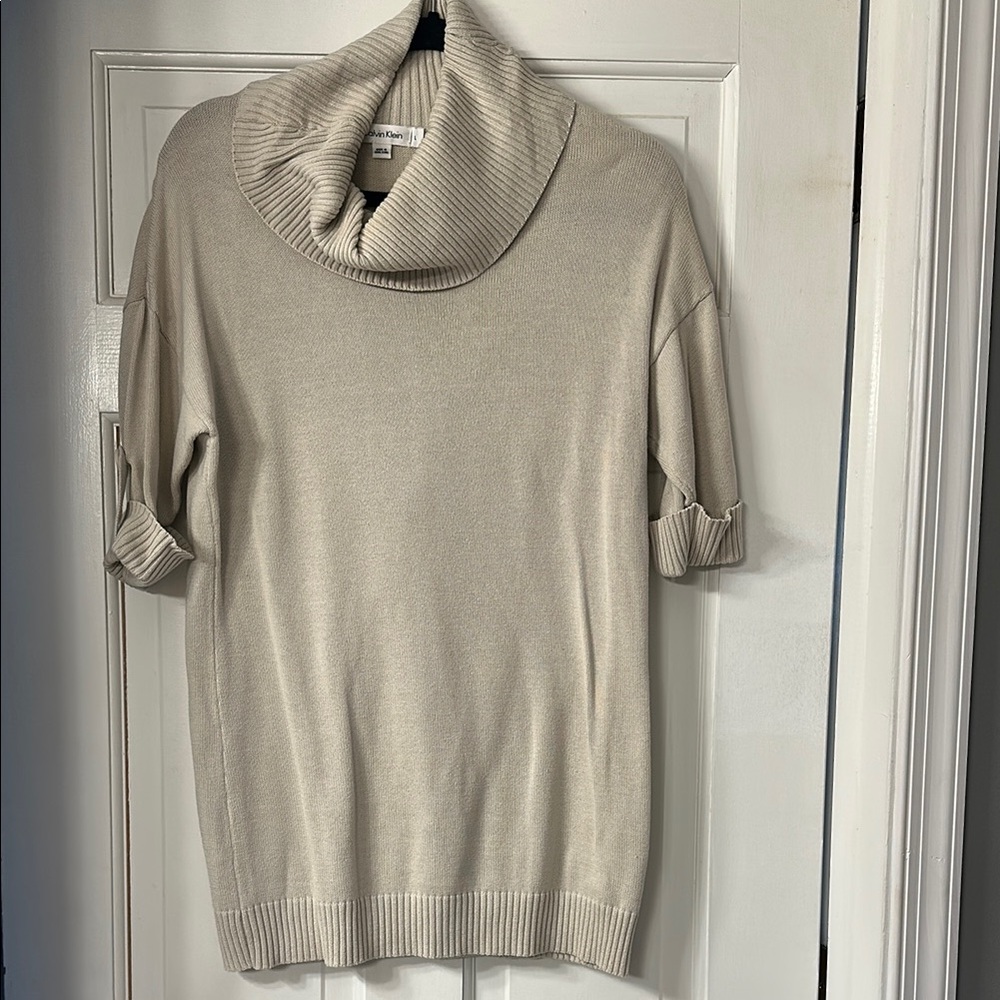Elegant Cream Sweater with Cowl Neck